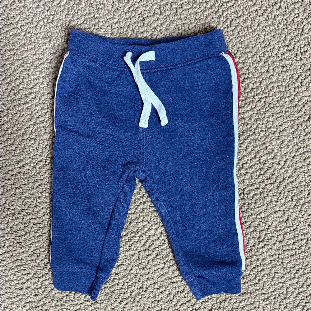 Old Navy Blue Kids Joggers with White and Red Accents